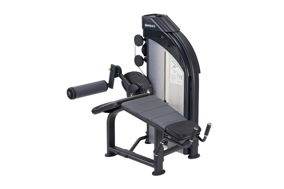 The SportsArt P858 Prone Leg Curl Machine strengthens hamstrings and boosts targeted lower-body development.