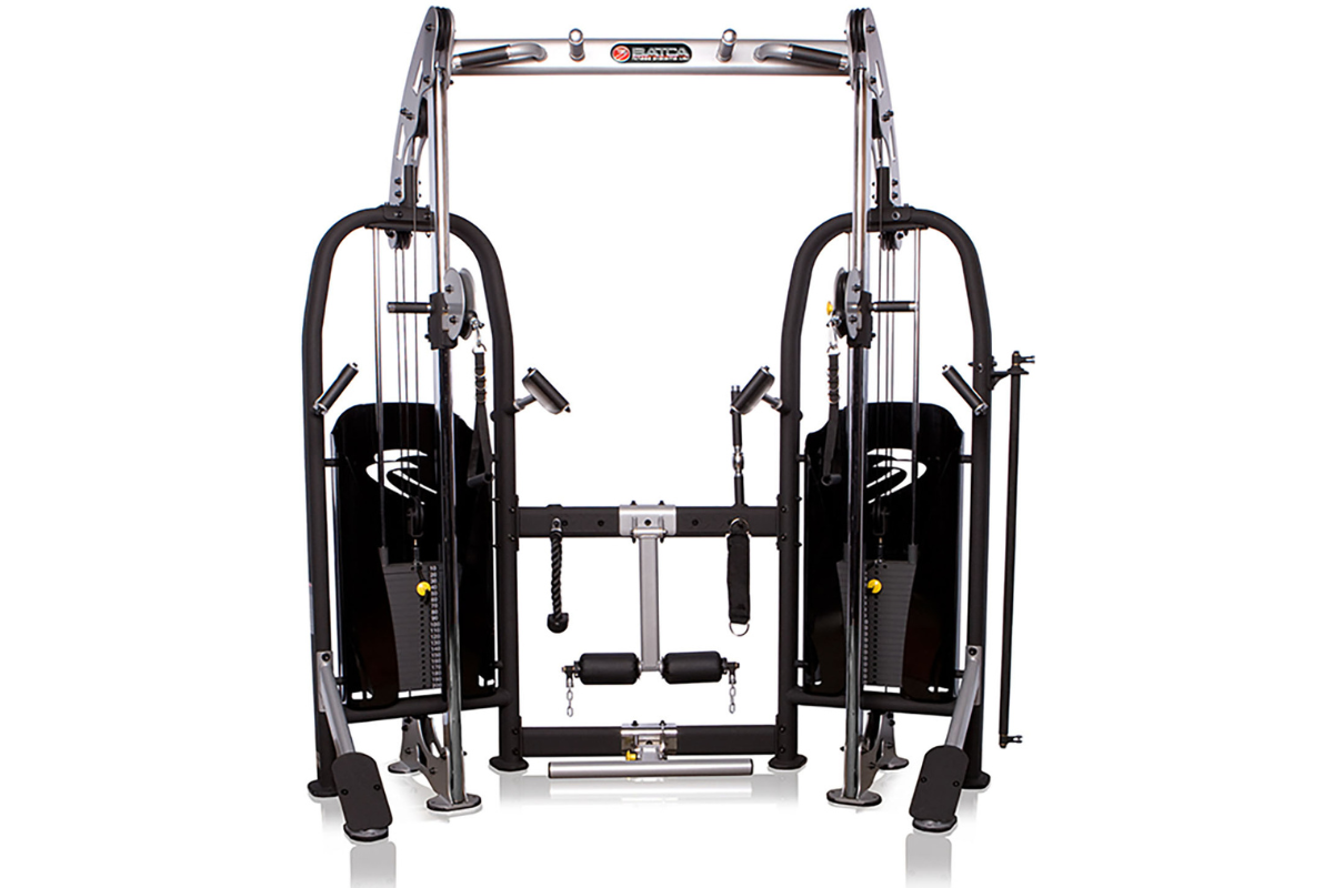 Batca Link Free Trainer is a Functional Trainer equipped with adjustable pulleys, a docking bar, and stretching features for versatile workouts.