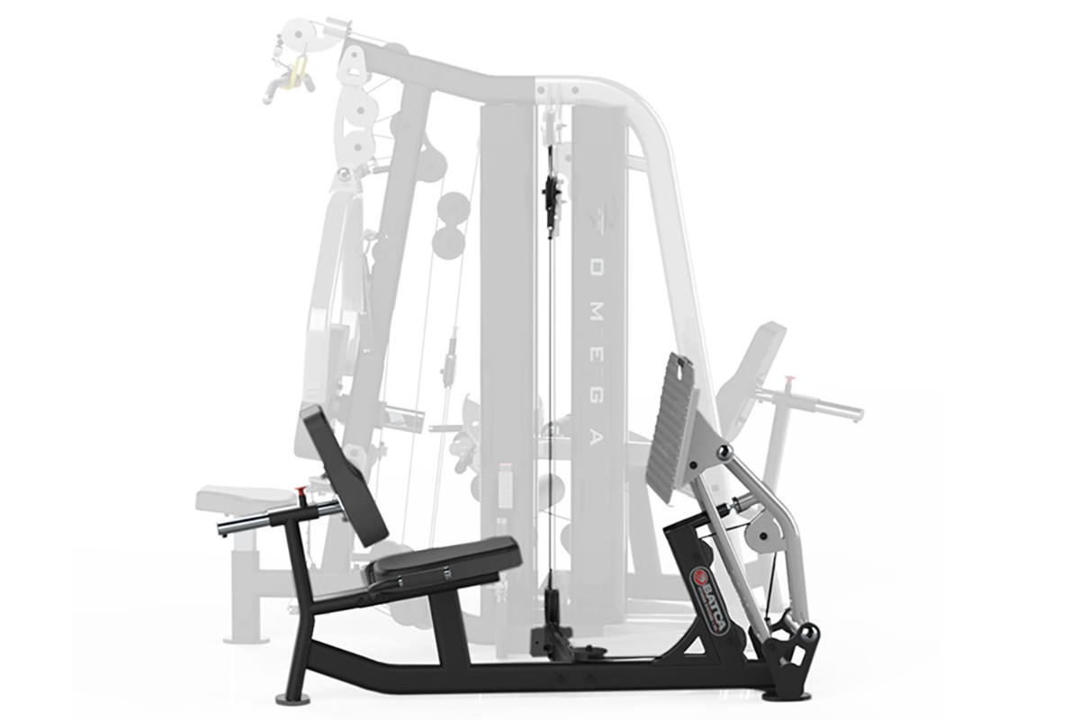 Batca Omega 2 leg press featuring an oversized footplate for effective lower-body training.