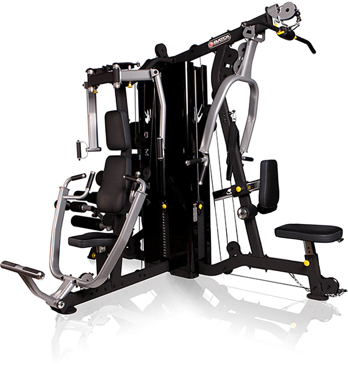The Batca Omega 4 Base Unit is a Multi-Station Gym that allows users to perform full-body workouts safely and efficiently.