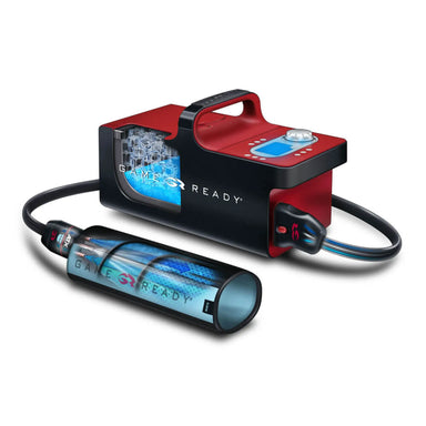 A professional Game Ready control unit with an ergonomic wrap for active compression therapy.
