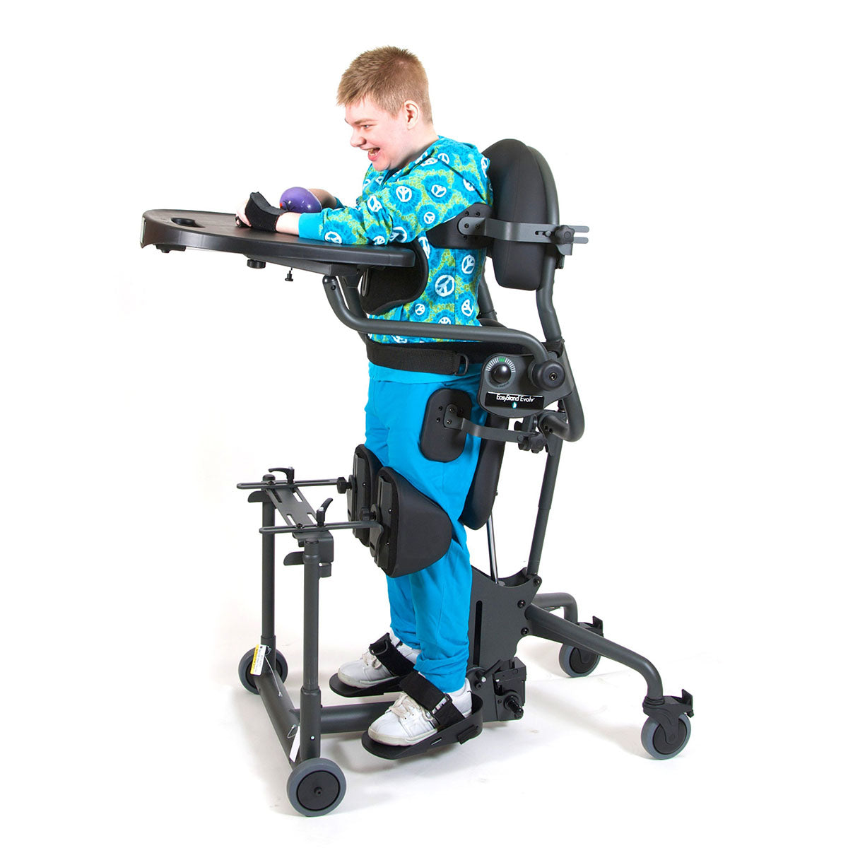 The EasyStand Evolv Medium is a durable standing frame offering a customized fit and full-body stability.