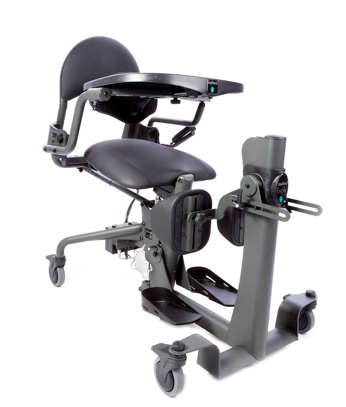 This EasyStand standing frame offers a fully customizable sit-to-stand solution with maximum support components.