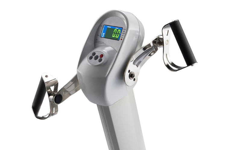 A durable recumbent cycle and upper body trainer with a compact frame, designed for healthcare and home gym use.