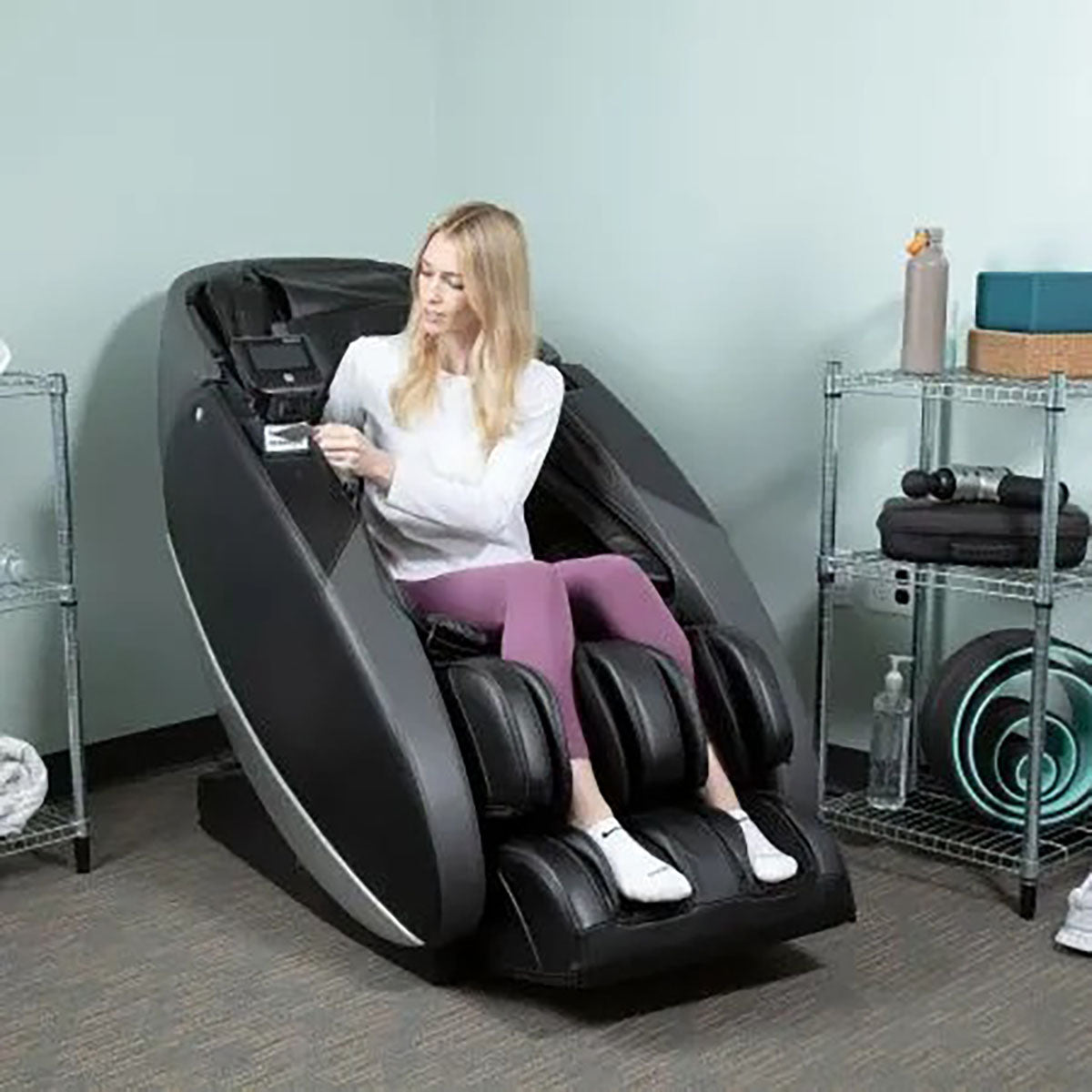 Novo XT massage chair offering customizable comfort with antimicrobial upholstery and sleek modern design.