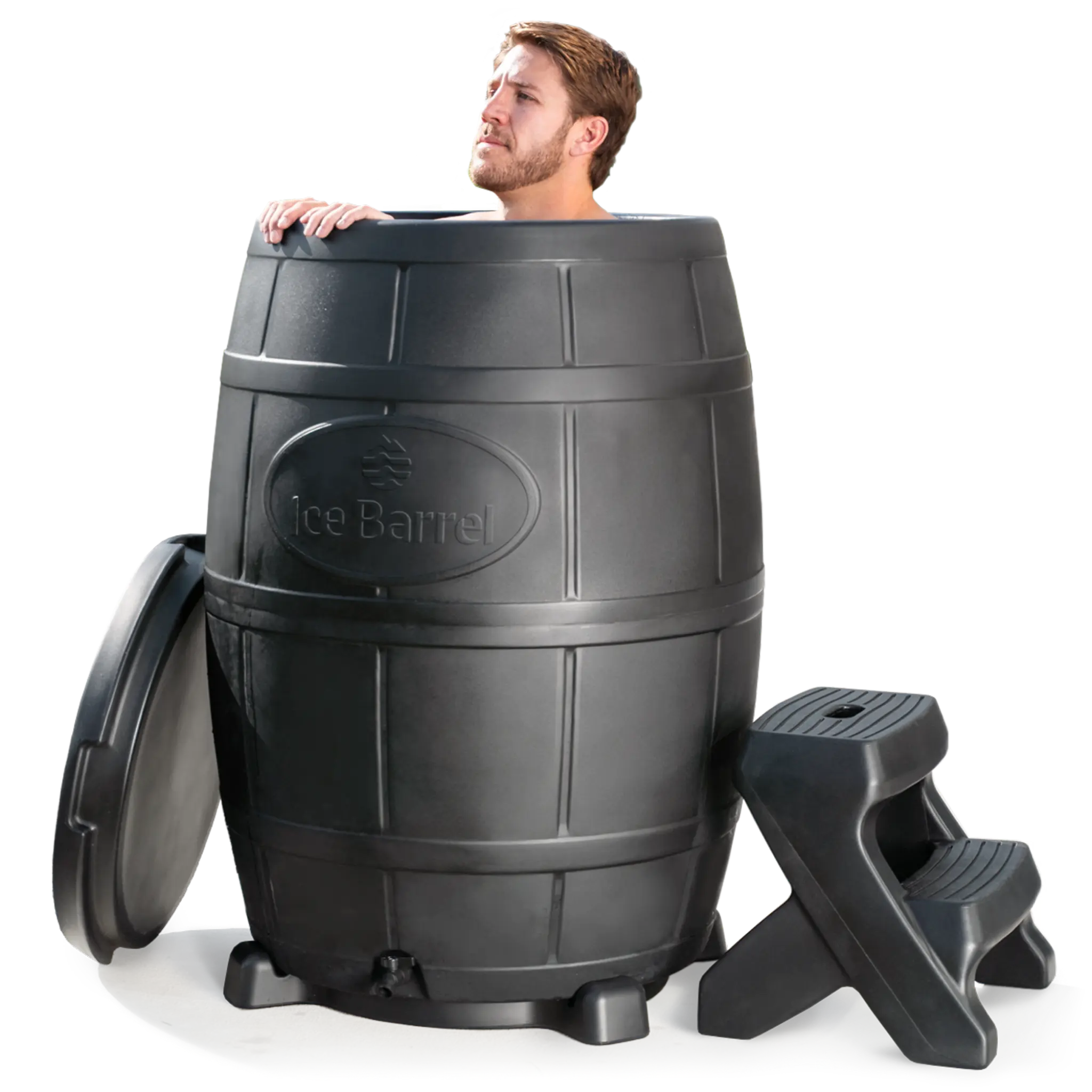 Ice Barrel 400 - Ice Bath Bundle (Steps & Lid Included)