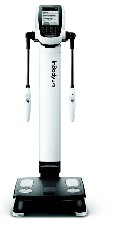 InBody 270 Analyzer is a professional body composition analyzer ideal for portable, detailed fat and muscle tracking.