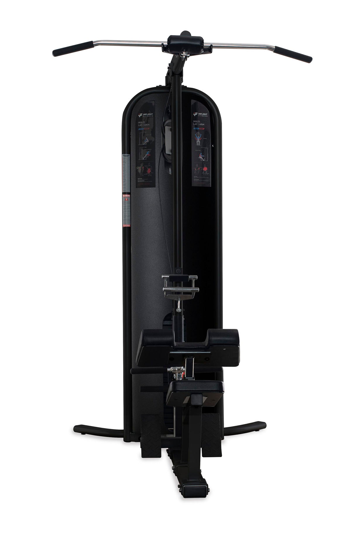 Inflight Fitness Multi-Lat/Arm is a Lat machine offering six upper-body exercises in a compact and durable fitness station.