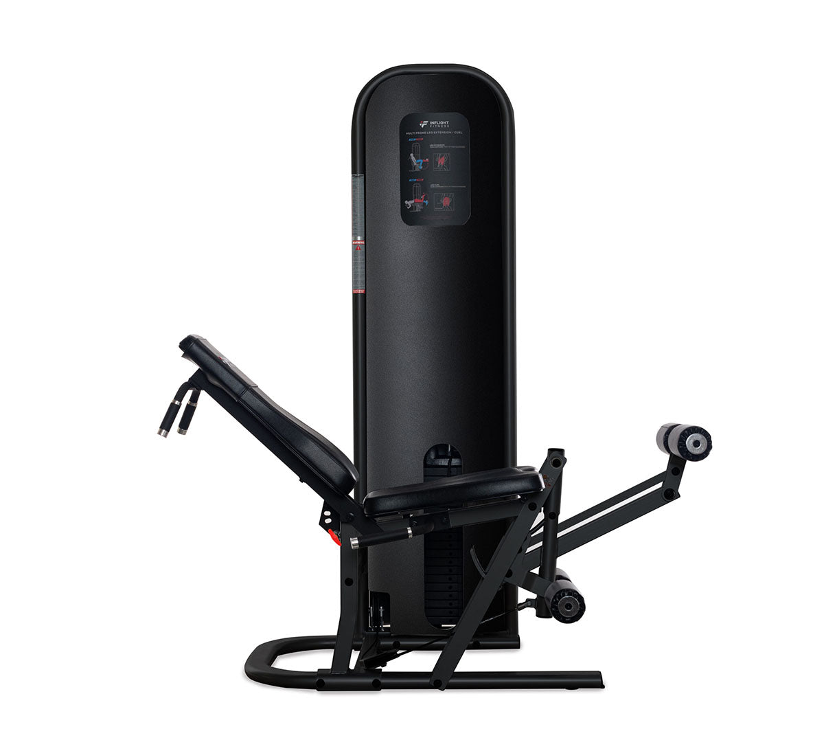 Inflight Fitness Multi-Leg Extension/Leg Curl ia a Leg extension curl machine with adjustable rollers for smooth quad and hamstring workouts.