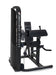 Dual-function bicep and tricep machine with a platinum finish, adjustable seat, and non-absorbent foam grips for arm workouts.