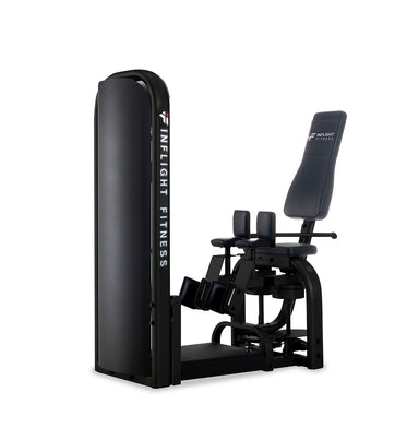 Dual-function thigh workout machine featuring 13 start positions, padded supports, and a platinum finish for home or gym.