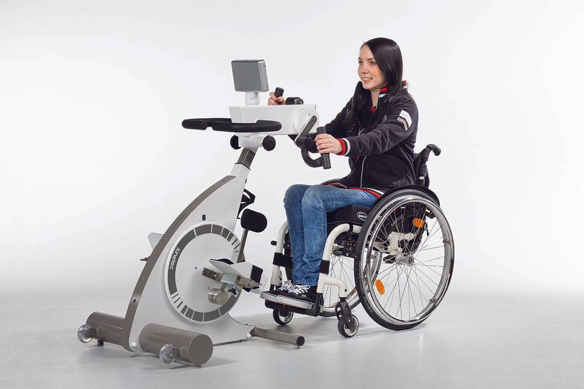 The Kinetec Kinevia Duo Active/Passive Pedal Leg Trainer is a leg exerciser machine designed to improve mobility, strength, and circulation.
