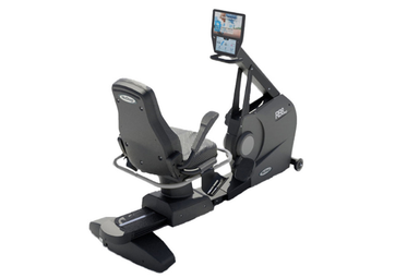 This NuStep RB8 PRO is a heavy-duty recumbent bike offers a 500 lb capacity and a low step-through design for safe, low-impact workouts.