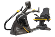 A heavy-duty recumbent cross trainer with adjustable arm handles and oversized foot pedals for a custom total-body workout.