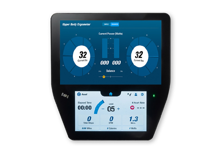 The NuStep UE8 Max is a nustep exercise machine features a 360-degree swivel seat and HD touch screen for inclusive upper body training.