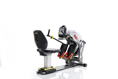 StepONE recumbent stepper machine with bariatric seat, adjustable pedals, integrated handles, and easy wheelchair access for rehab and fitness.