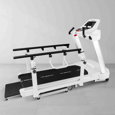 Spirit 7.0T is a Medical Rehab Treadmill featuring full-length adjustable handrails and a bidirectional belt for clinical gait training.