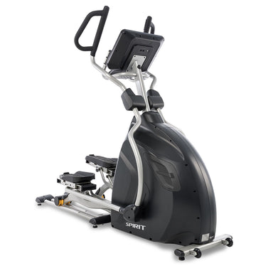 Spirit fitness elliptical CE850 featuring adjustable stride technology and a compact front-drive commercial steel frame.