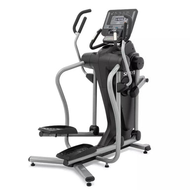 A Spirit Fitness elliptical with a trackless suspension design and LED console for quiet, high-performance cardio workouts.