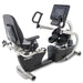 Comfortable recumbent stepper with swiveling seat and advanced console designed for commercial fitness and rehabilitation use.