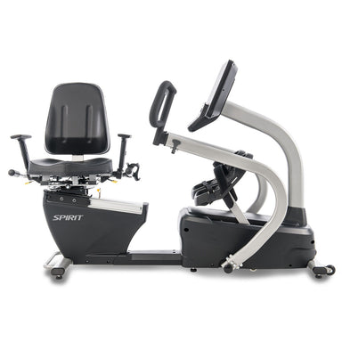 Comfortable recumbent stepper with swiveling seat and advanced console designed for commercial fitness and rehabilitation use.