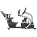 Comfortable recumbent stepper with swiveling seat and advanced console designed for commercial fitness and rehabilitation use.