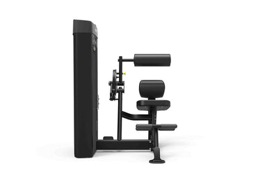 Spirit workout machine featuring an adjustable roller pad and dual foot bars for stabilized abdominal and back exercises.