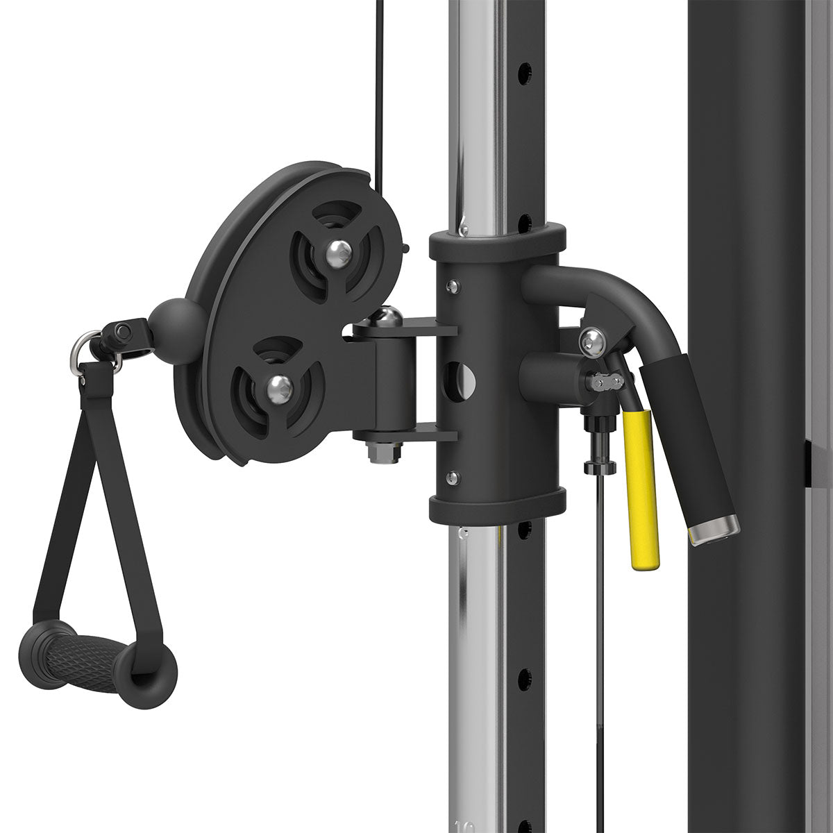 Spirit CSF-FUNT is a Spirit Fitness functional trainer featuring dual weight stacks, pull-up grips, and a heavy-gauge steel frame for strength.