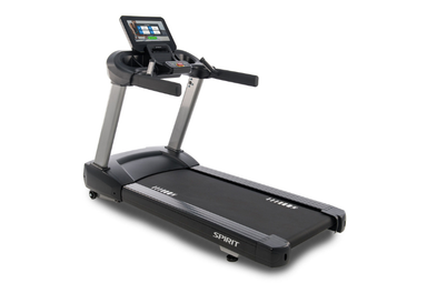 The spirit treadmill CT800ENT with a 450 lb weight capacity, featuring integrated cooling fans and phone storage.