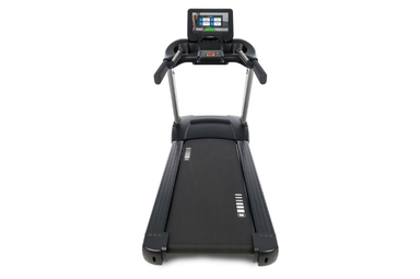 The spirit treadmill CT800ENT with a 450 lb weight capacity, featuring integrated cooling fans and phone storage.