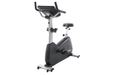 Spirit CU800 commercial upright bike with a heavy-duty steel frame and multi-position handlebars for heart rate monitoring.