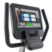 Spirit CR800ENT recumbent exercise bike with a 15.6 inch touchscreen display and comfortable step-through frame design.