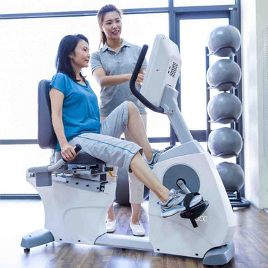 Spirit recumbent bike 4.0R provides smooth, low-impact rehabilitation with adjustable comfort and resistance.