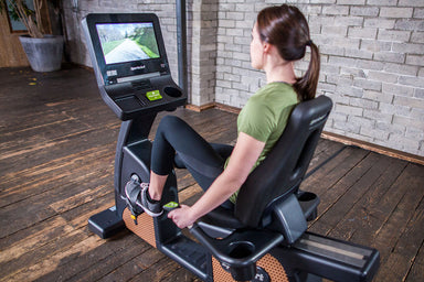 The SportsArt Recumbent Bike C576R Status with 16" Senza Touchscreen is a premium commercial recumbent bike designed for gyms and dedicated individuals, offering low-impact cardio, ergonomic comfort, and immersive touchscreen workouts.