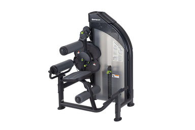 A SportsArt DF-306 is a high-performance back extension machine featuring opposing cams and adjustable pads for full core activation.