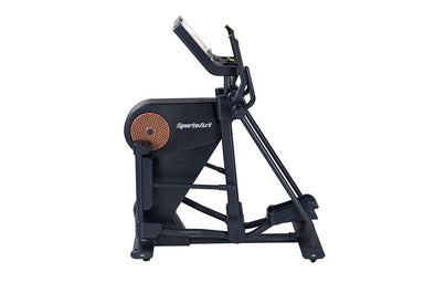 The SportsArt Commercial Elliptical E866 Status Eco-Natural with 16" Senza Touchscreen is a heavy-duty elliptical offering customizable stride lengths, self-powered operation, and immersive entertainment.