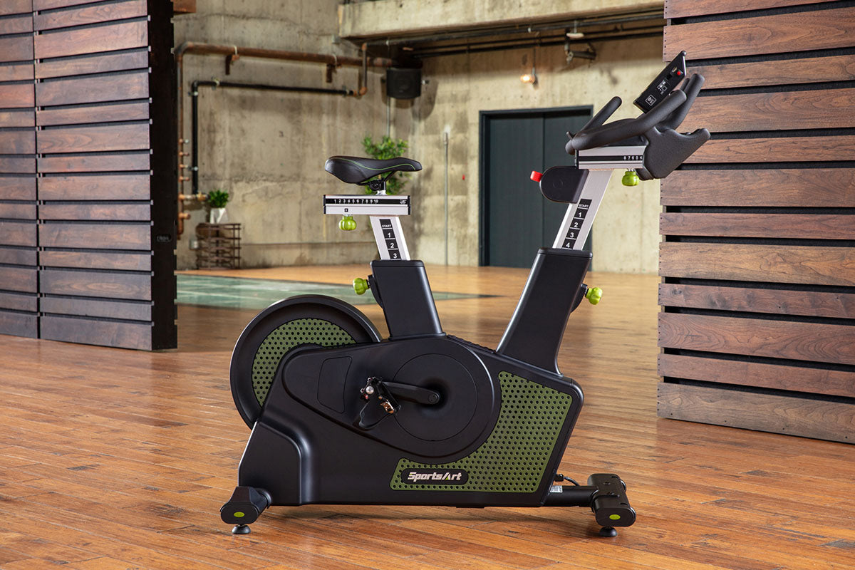 The SportsArt Stationary Exercise Bike G516 Vatio Status Eco-Powr Cycle is a premium upright stationary bike for joint-friendly cardio, customizable resistance levels to match every training need