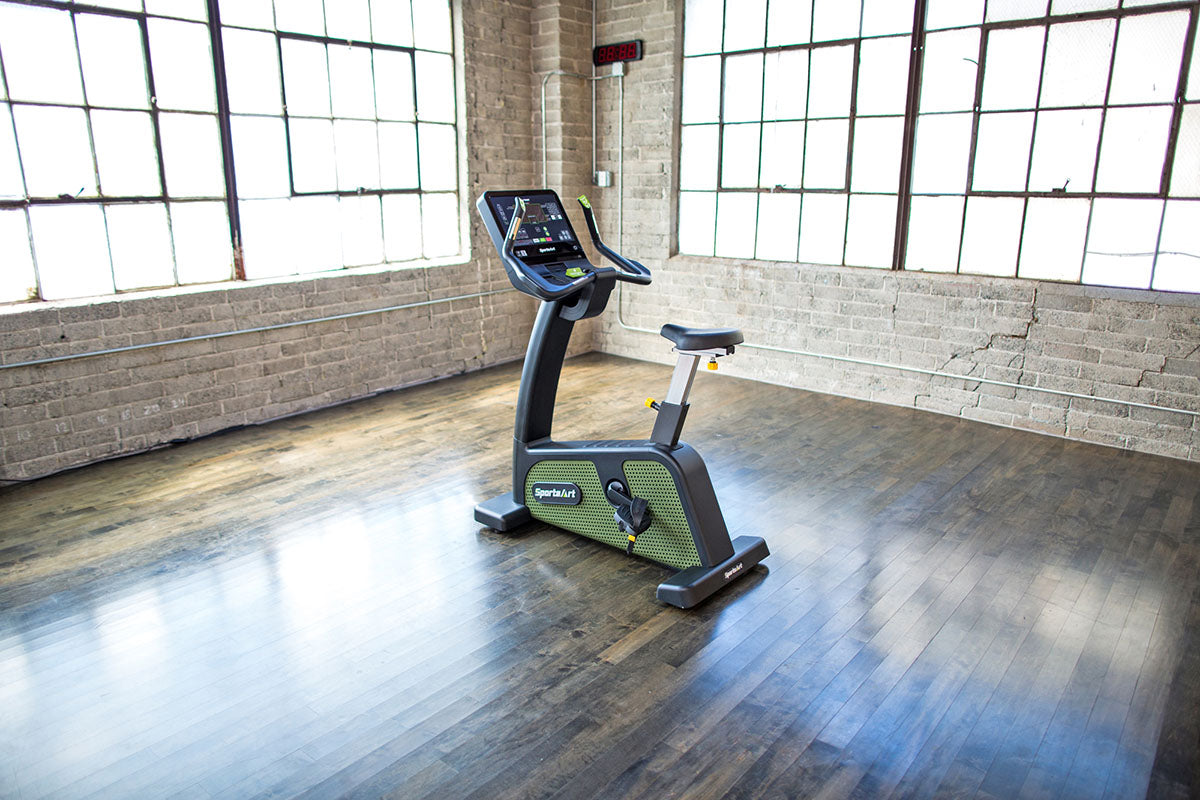 SportsArt G576U is a commercial stationary bike with ECO-POWR energy-generating technology for sustainable cardio training.