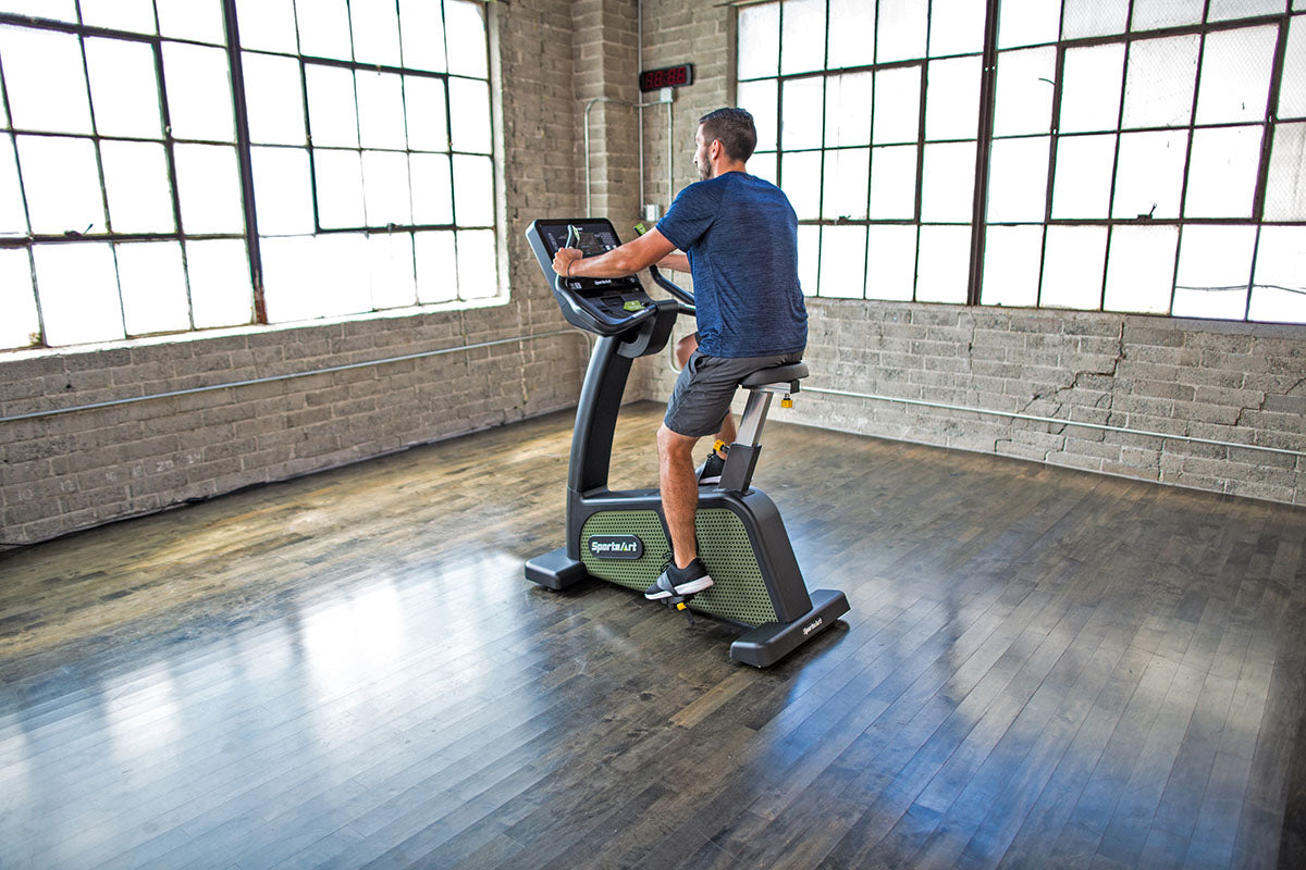 SportsArt G576U is a commercial stationary bike with ECO-POWR energy-generating technology for sustainable cardio training.