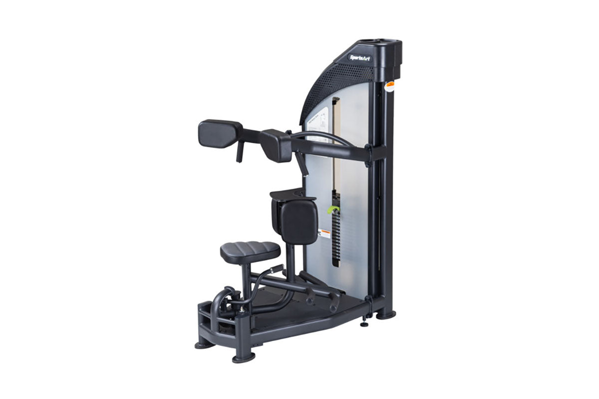 A SportsArt P835 is a commercial-grade torso rotation machine designed to isolate the obliques and strengthen the core.