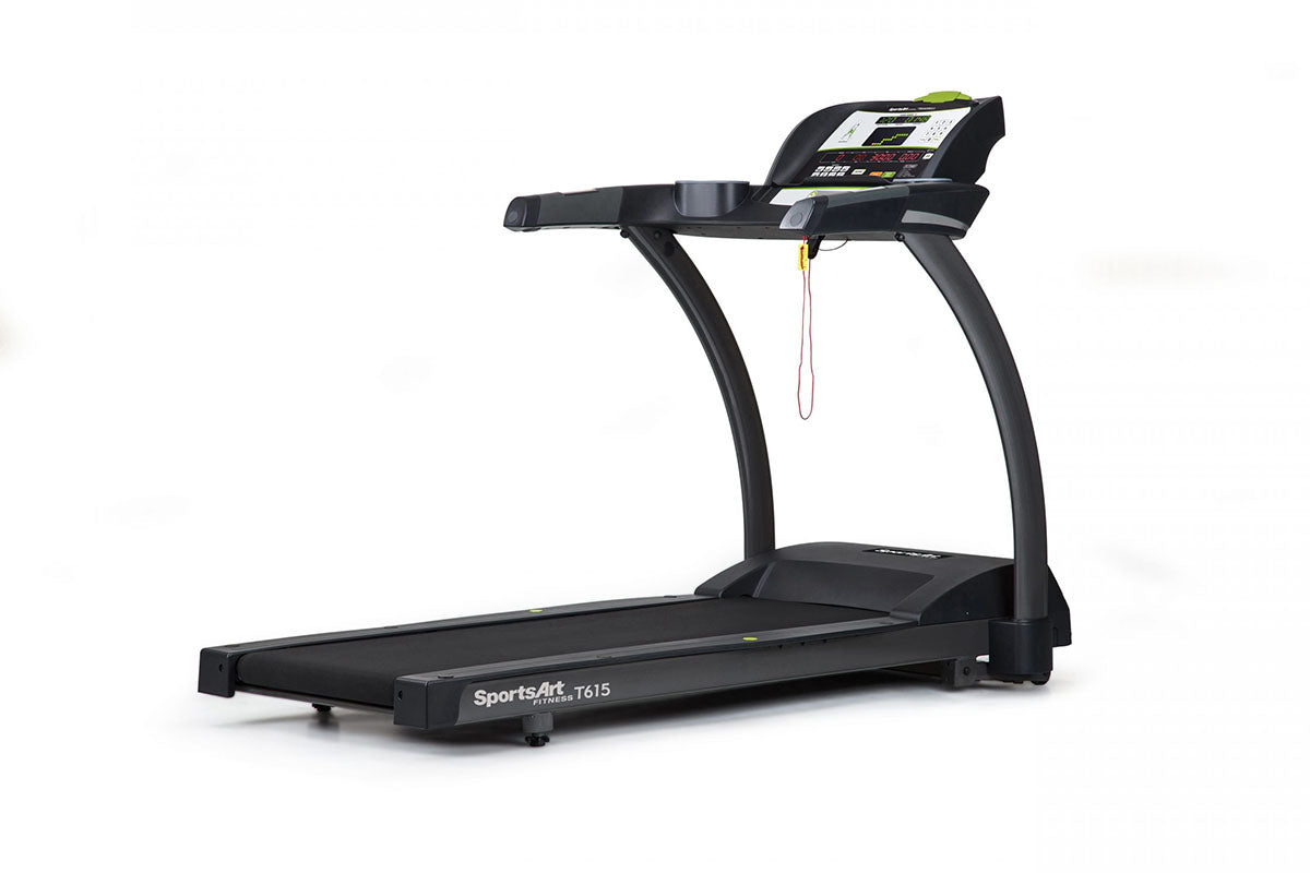 SportsArt T615-CHR heavy duty commercial treadmill with Contact HR and Eco-Glide technology, designed for smooth and efficient workouts