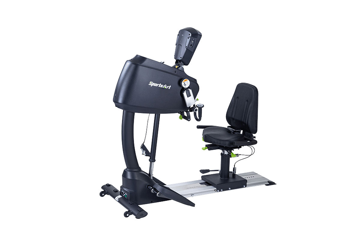 The SportsArt Medical Upper Body Ergometer UB521M is a versatile upper body ergometer machine that builds strength, endurance, and mobility in the arms, shoulders, and torso.