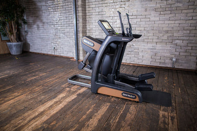 Experience the SportsArt V886 Verso Status Cross Trainer with 16" Senza Touchscreen—heavy-duty, low-impact, and versatile cardio for gyms & enthusiasts.