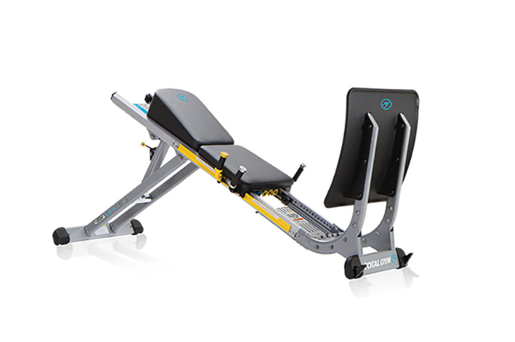 The Recovery LEX lower body exercise machine designed with a sturdy frame and integrated resistance bands for rehabilitative training.